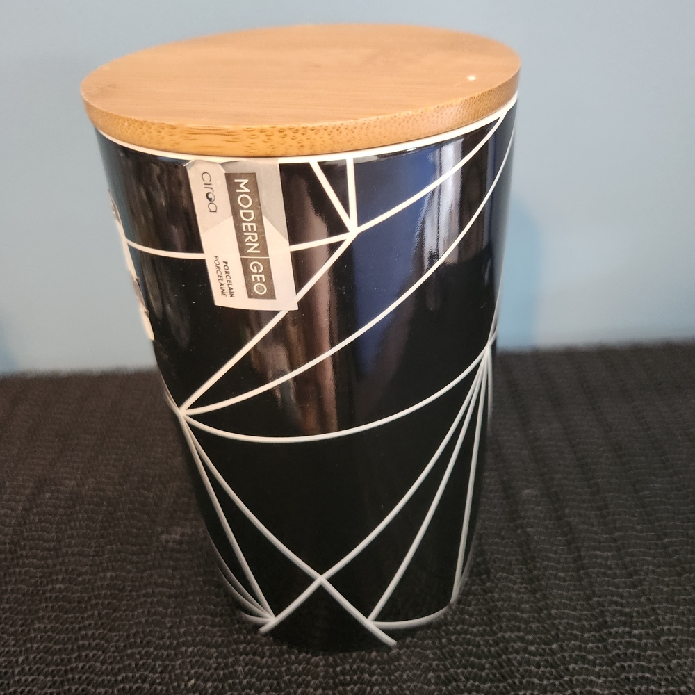 Circo Black and White Geometric Storage Jar